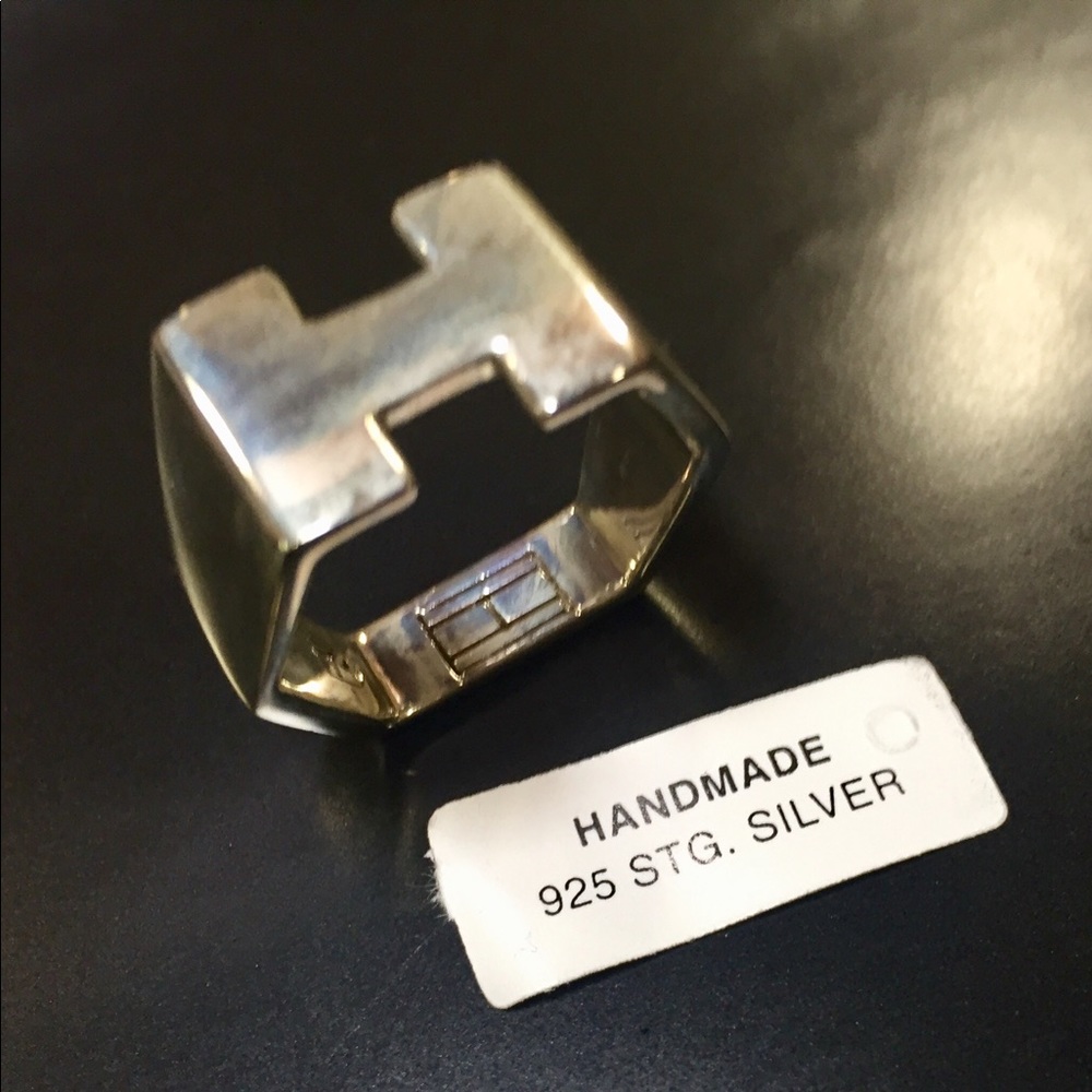 Tommy Hilfiger Sterling Silver “H” Men’s R…